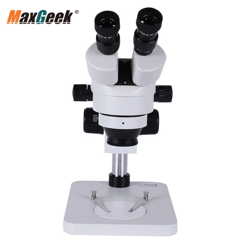 Maxgeek SZM-7045 7-45X Continuous Adjustable Binocular Microscope High Quality Stereoscopic Microscope with B1 Base