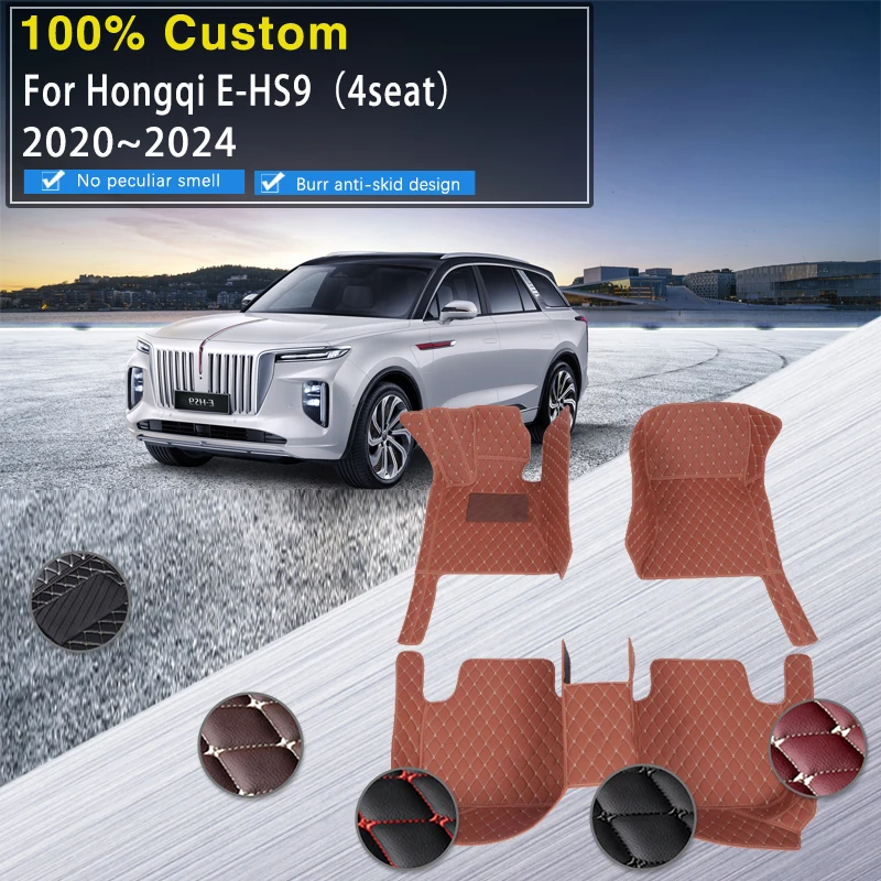 

Leather Car Floor Mats For Hongqi E-HS9 2020 2021 2022 2023 2024 Anti-dirty Pads Car Matt Carpets Rugs Tapetes Car Accessories