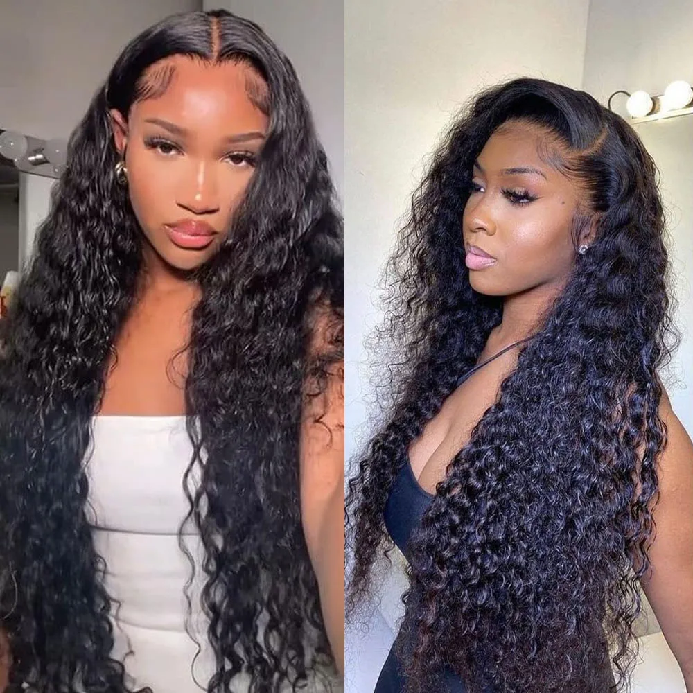 

40 Inch Deep Wave 13x6 Transparent Lace Frontal Wig Curly Human Hair Wigs For Women Wigs Water Wave 13x4 360 Hd Lace Front Wig