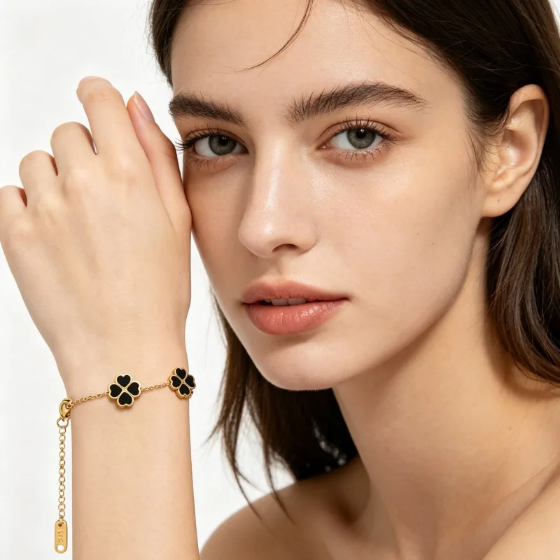18K Gold Plated Shell Heart & Flower Bracelet - Trendy Natural Style Chain Cuff - Versatile Daily Wear Jewelry for Women Gift