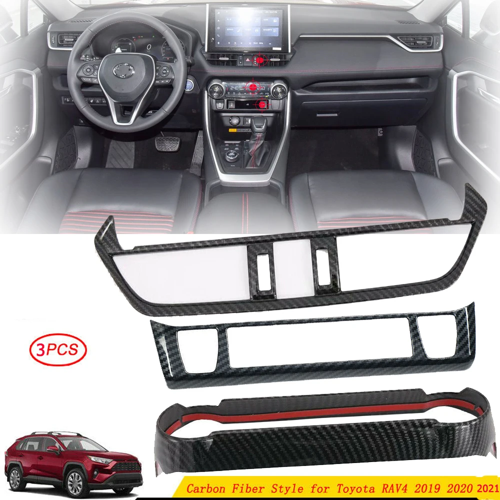 

Для Toyota RAV4 2019-2021 углеродное волокно ABS приборная панель центральная консоль средняя решетка вентиляции отделка