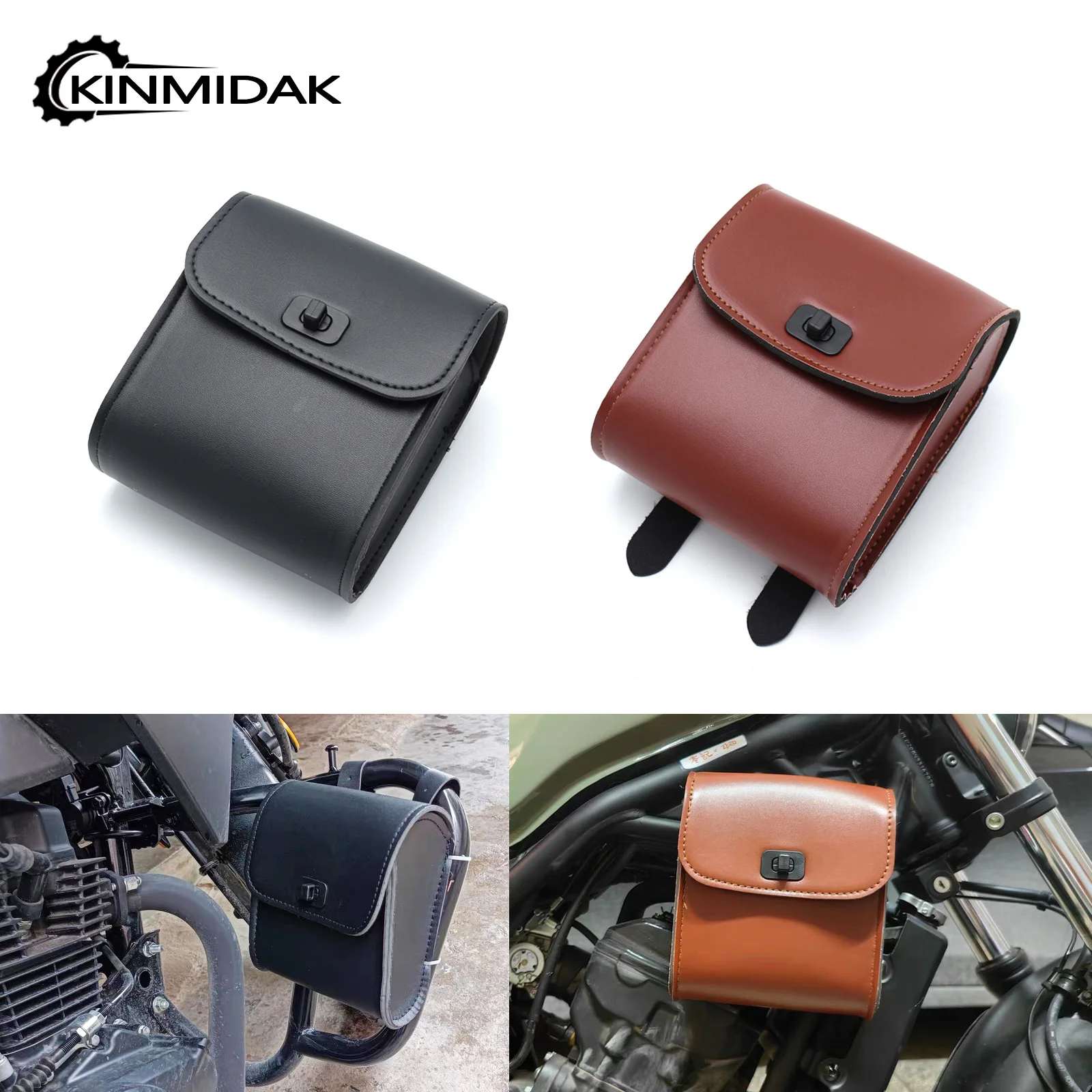 

Universal Mini Motorcycle Handlebar Sissy Bar Saddlebag Side Bag PU Leather Tool Bag For Harley For Honda For Suzuki For Yamaha