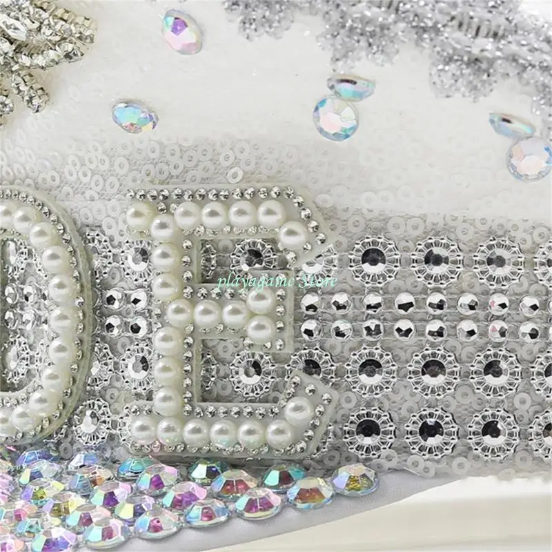 Y88A قبعة الكابتن المرصعة بالجواهر مع الترتر الكريستالي الثقيل لحفلات العزوبية للعروس، قبعة مطرزة يدويًا باللؤلؤ، صور الزفاف