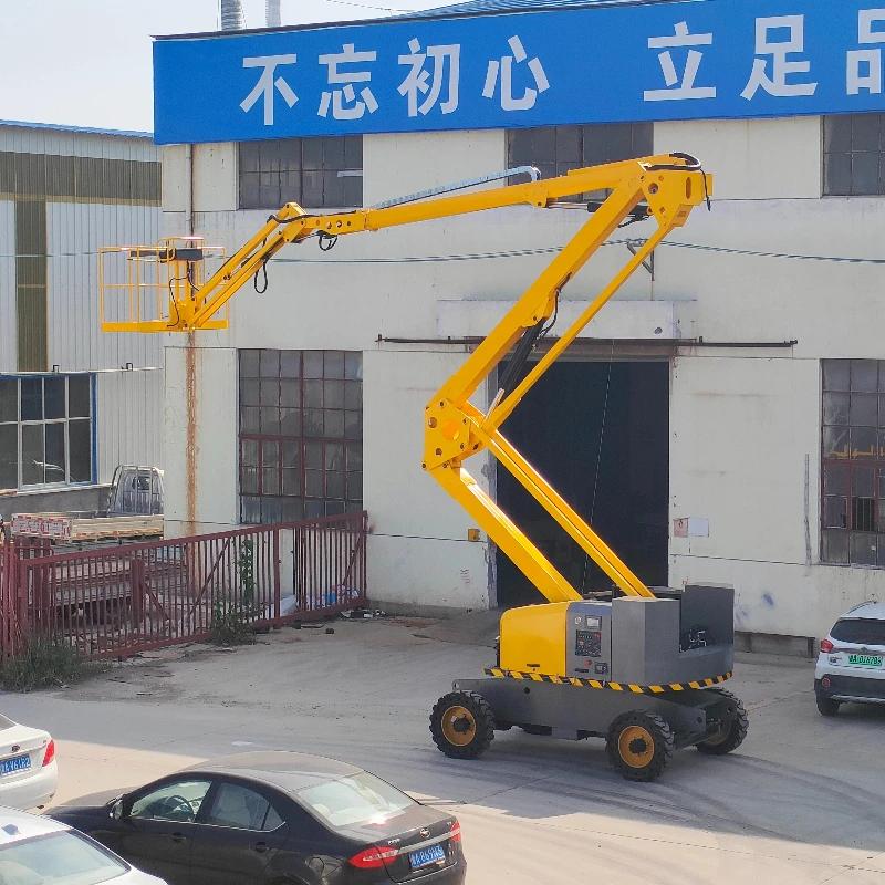 12M Precision Control Articulating Boom Lift Aerial Work Platform Proportional Hydraulic Joystick with Fine Adjustment