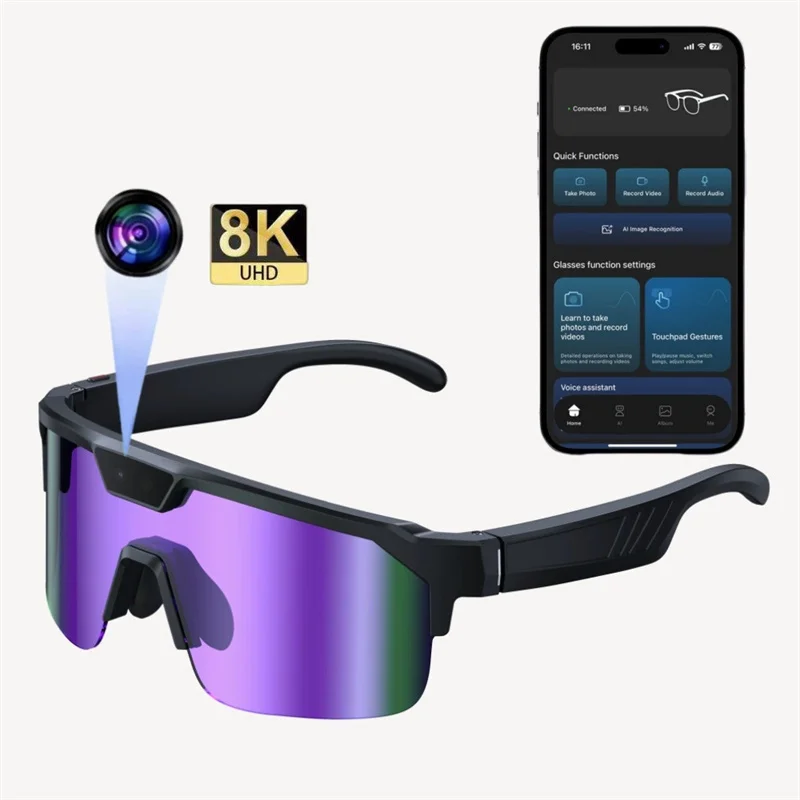AI Smart Cycling Glasses Q01 Camera Video Record Real-time