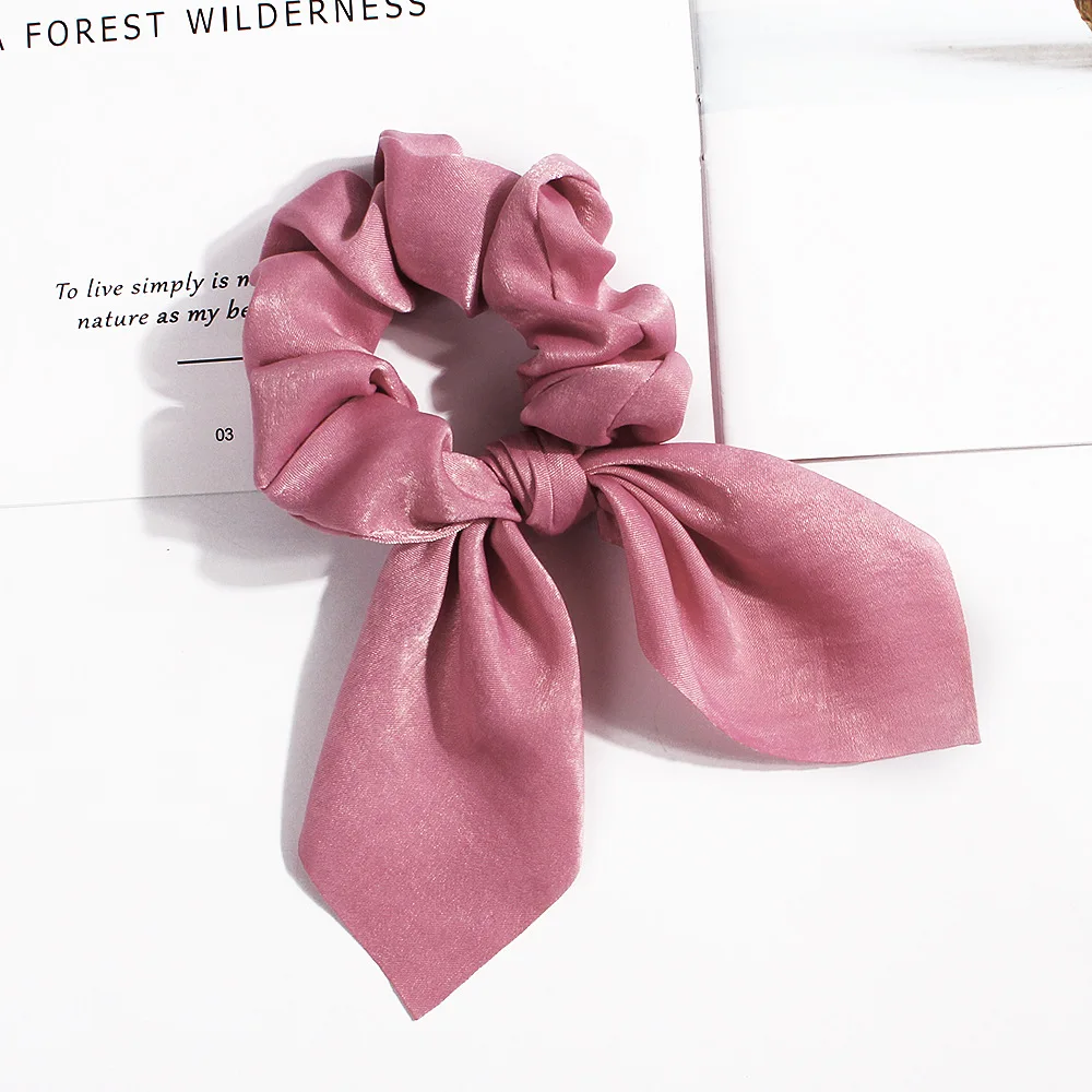 Leopard Bowknot Elastisches Haarband Frauen Einfarbig Scrunchie Mädchen Haargummi Pferdeschwanz Halter Stirnband Haar Seil Haar Zubehör – Detail 20