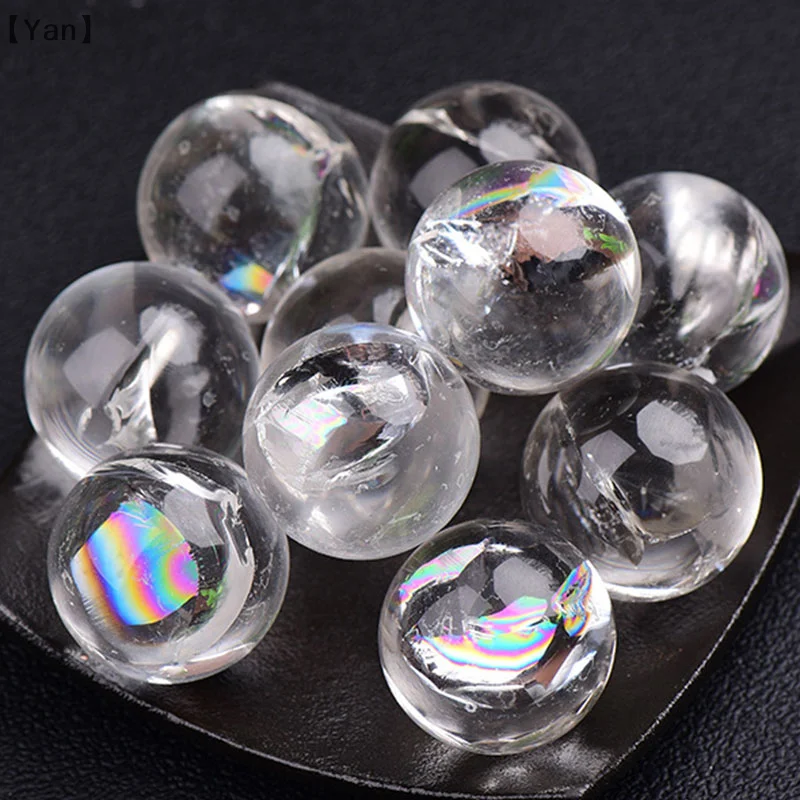 Natural Rainbow Clear Crytsals Ball Quartz Gemstones Jewelry DIY Crystal Gift