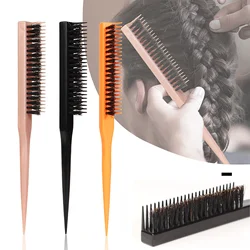 Soft Bristle Teasing Brush for Slick Back Hair, Backcombing, Smoothing Baby Hairs to Create Volume and Sleek Hairstyle