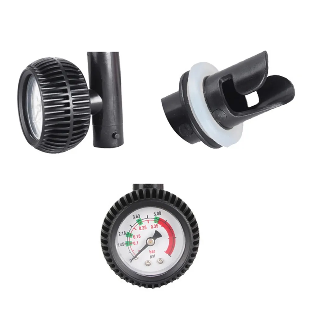 Digital Air Pressure Gauge Waterproof Rubber-Armored Housing Long Hose Adapters HR Valves 5.08 PSI For Inflatable Boats Kayaks