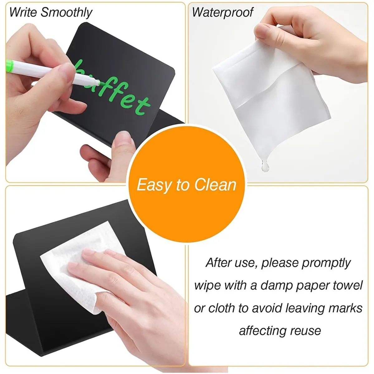 【Best Seller】12 Pack 4 Inch X3 Inch Mini Chalkboard Signs for Party-Buffet,Food Labels for Party-Supplies-Wedding Table Signs