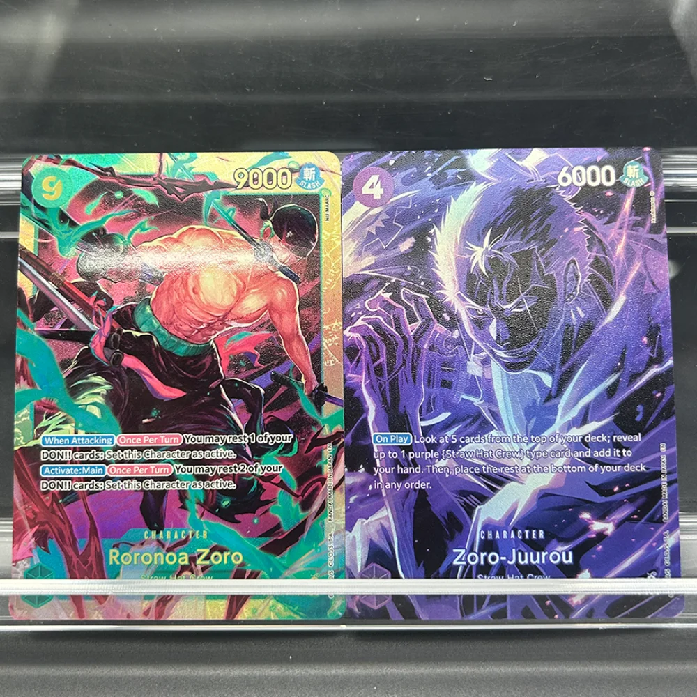 

Anime Opcg Proxy Collectible Cards Roronoa Zoro Zoro-Juurou Op06-118 Op05-065 Special Art Rare Holo Foil Collectible Cards Gift