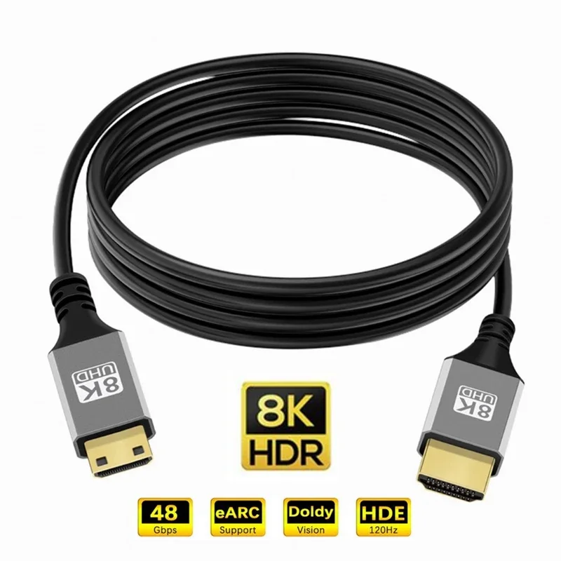 UHD 8K Mini HDMI-compatible to HDMI Cable 5m 1m Cord For Camera TV Tablet Support 8K 4K 5K 48Gbps eARC HDR10 HDCP hdmi splitter