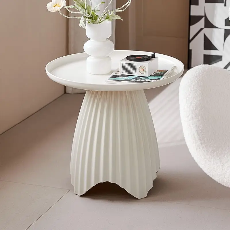 

Sofa Plastic Side Table Ins Cream Style End Table Modern Living Room Nightstand Small Round Coffee Table Creative Accent Desk