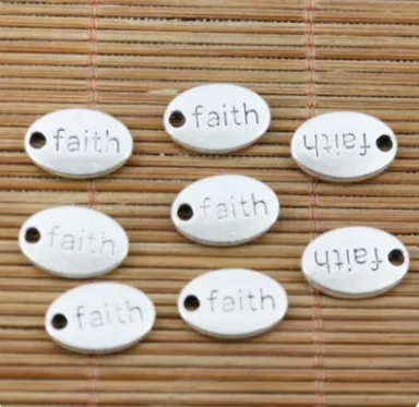 

20pcs 14*10mm Alloy tibetan silver 2sided oval shaped lettering pendants HWEF2328 fashion jewelry accessories