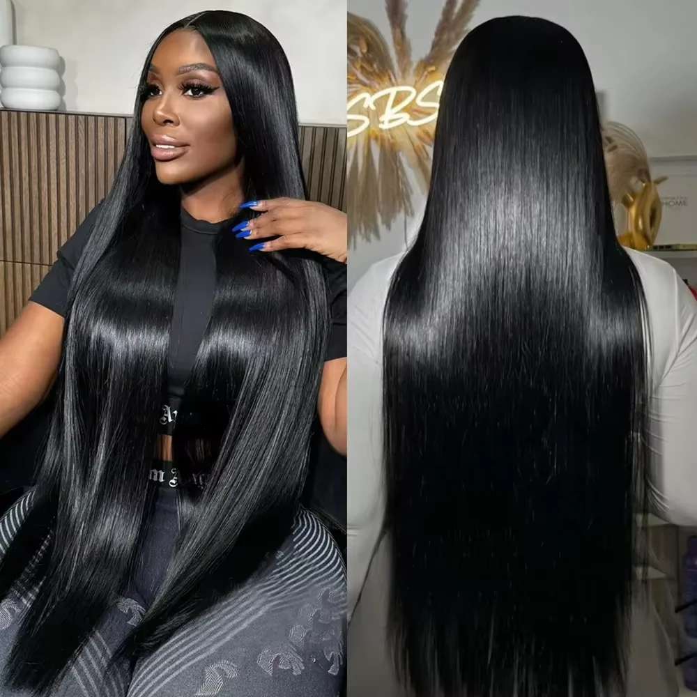 46 Zoll 220 Dichte seidig gerade 13x6 HD Lace Frontal Perücken für Frauen 13x4 brasilianische Remy Haar Perücken Echthaar Perücken natürlich