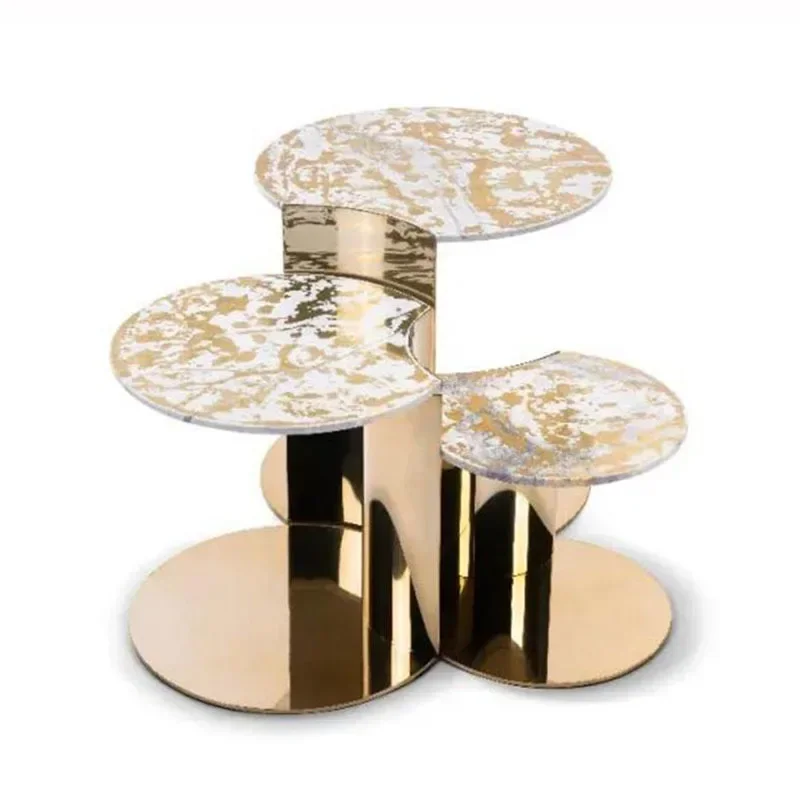 Three round petal coffee table simple metal special-shaped combination