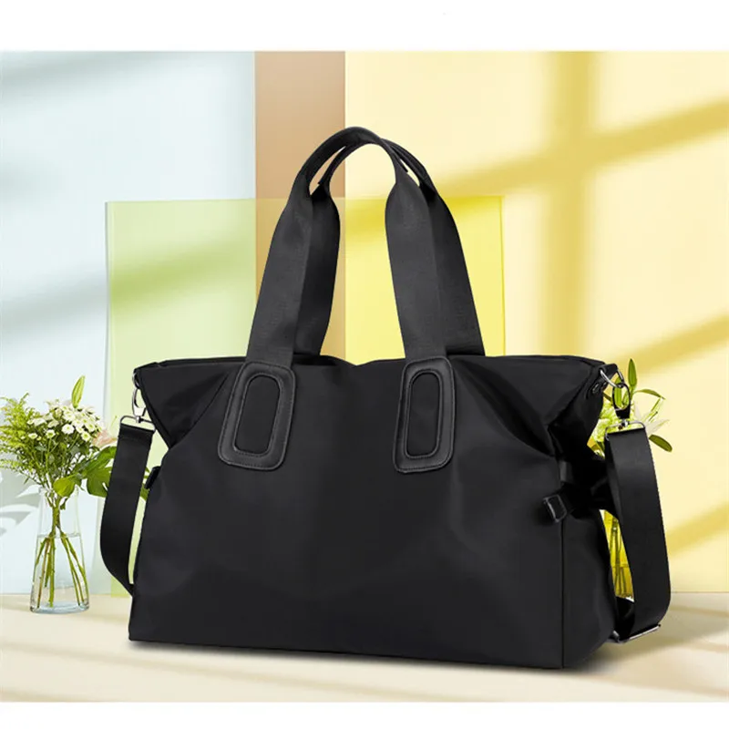 Fashion New Trendy Solid Color Oxford Cloth Shoulder Travel Tote Bag Large Capacity Boarding Handbags for Women Crossbody Bags