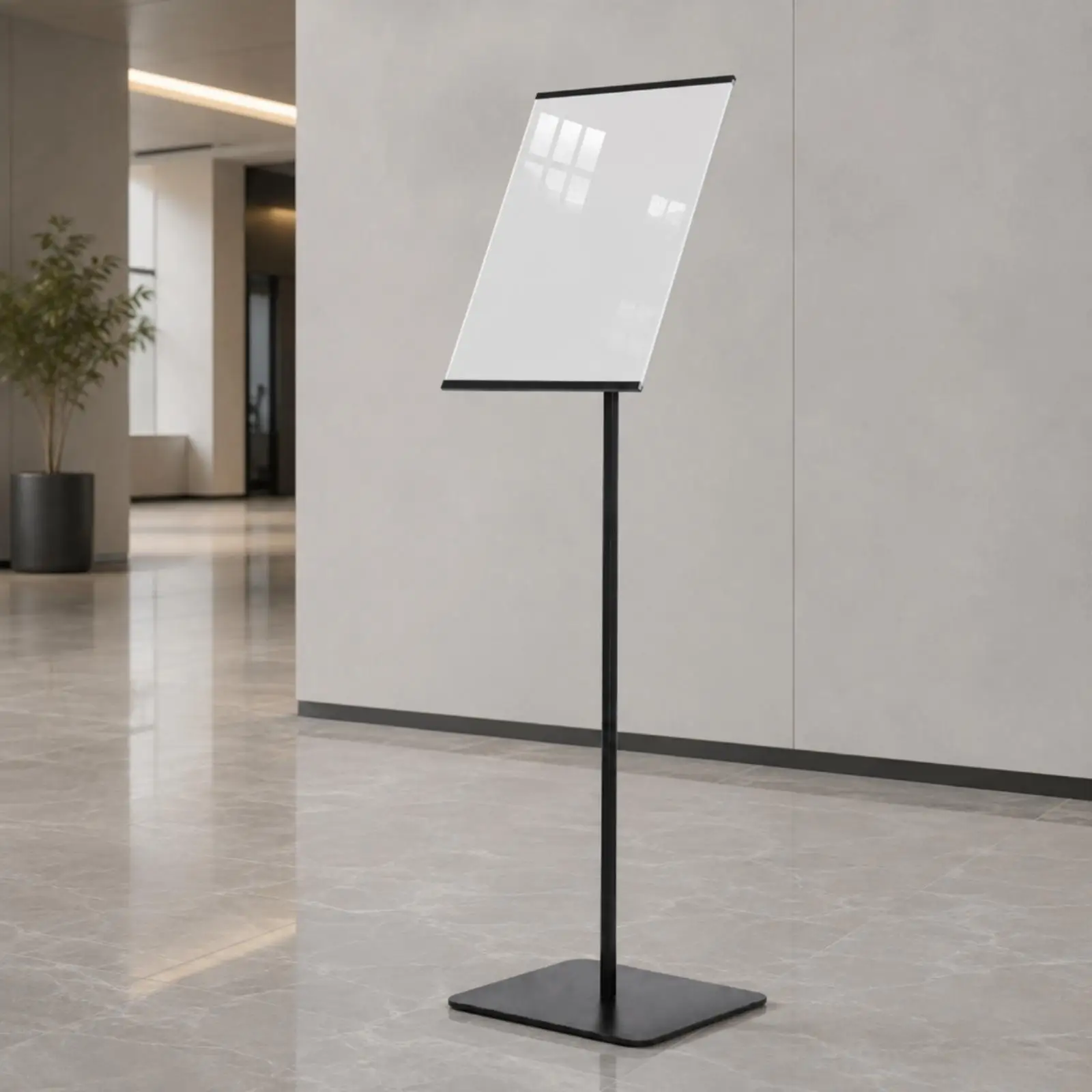 A3 Acrylic Display Stand Floor Poster Holder with Weighted Metal Base Freestanding Sign Frame for Showroom