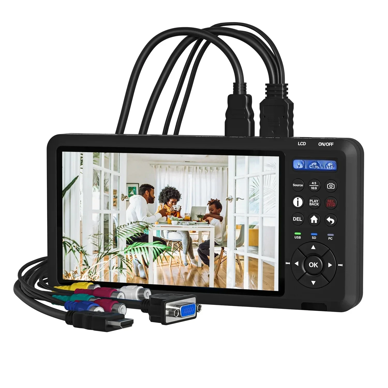 

Custom Made StandAlone Endoscope 2 Channel 4K Switchable PIP POP PMP HDMI VGA DVI VGA Capture Card Box 12V 1.5A/F550/F750/F970