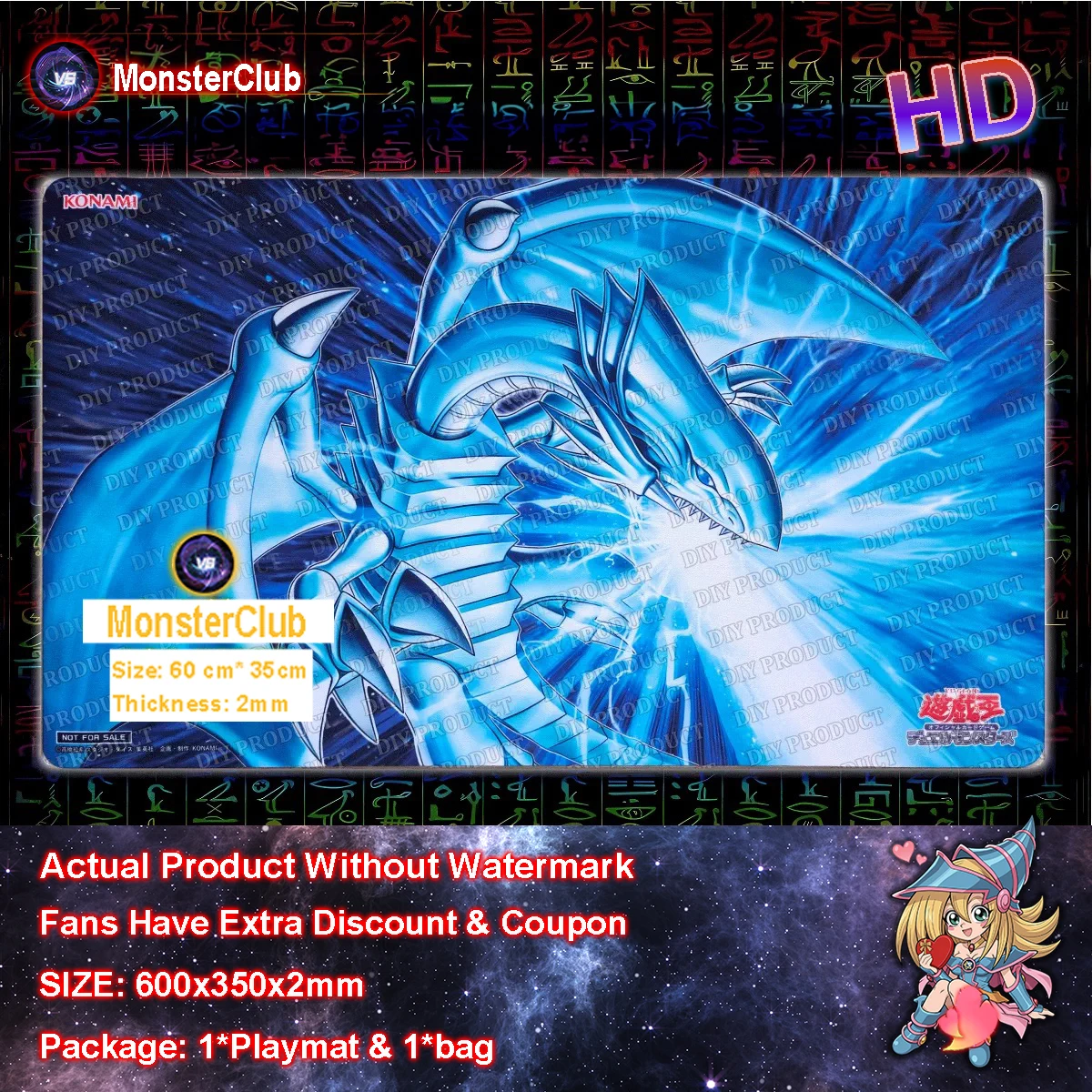 

Игровой коврик YuGiOh Burst Stream of Destruction Blue-Eyes White Dragon для TCG/CCG, коврик для настольных игр, коврик для карточных игр, коврик для мыши, сумка