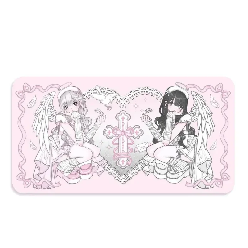 New Ins Cute Two Yuan Animation Girl Mouse Pad antiscivolo impermeabile sporco spesso tappetino da scrivania per computer da ufficio universale