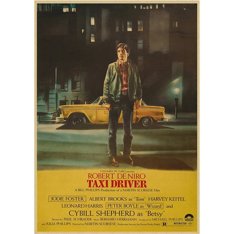 Taxi Driver classic movie Kraft Paper Posters Wall Stickers Home Decoration home art Brand