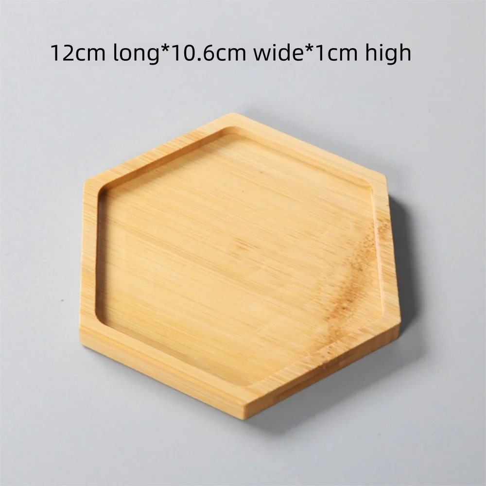 Simple Style Planters Pot Stander Succulents Bonsai Holder Hexagon Rectangle Bamboo Wood Tray Round Square Flowerpot Base