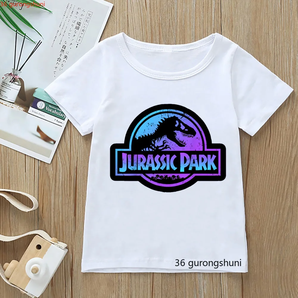 2024 New Jurassic Park T Shirt Jurassic World Dominion Tshirts Kids Clothes Boys Girls T Shirt Camisetas White Summer Tees Tops