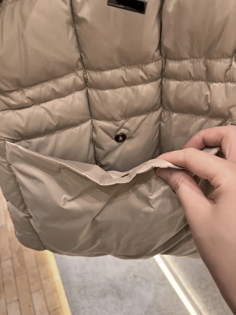 Schinteon Women White Duck Down Vest with Hood Office Lady Sleeveless Jacket Solid Color Drawstring Autumn Winter Gielt 2026 New