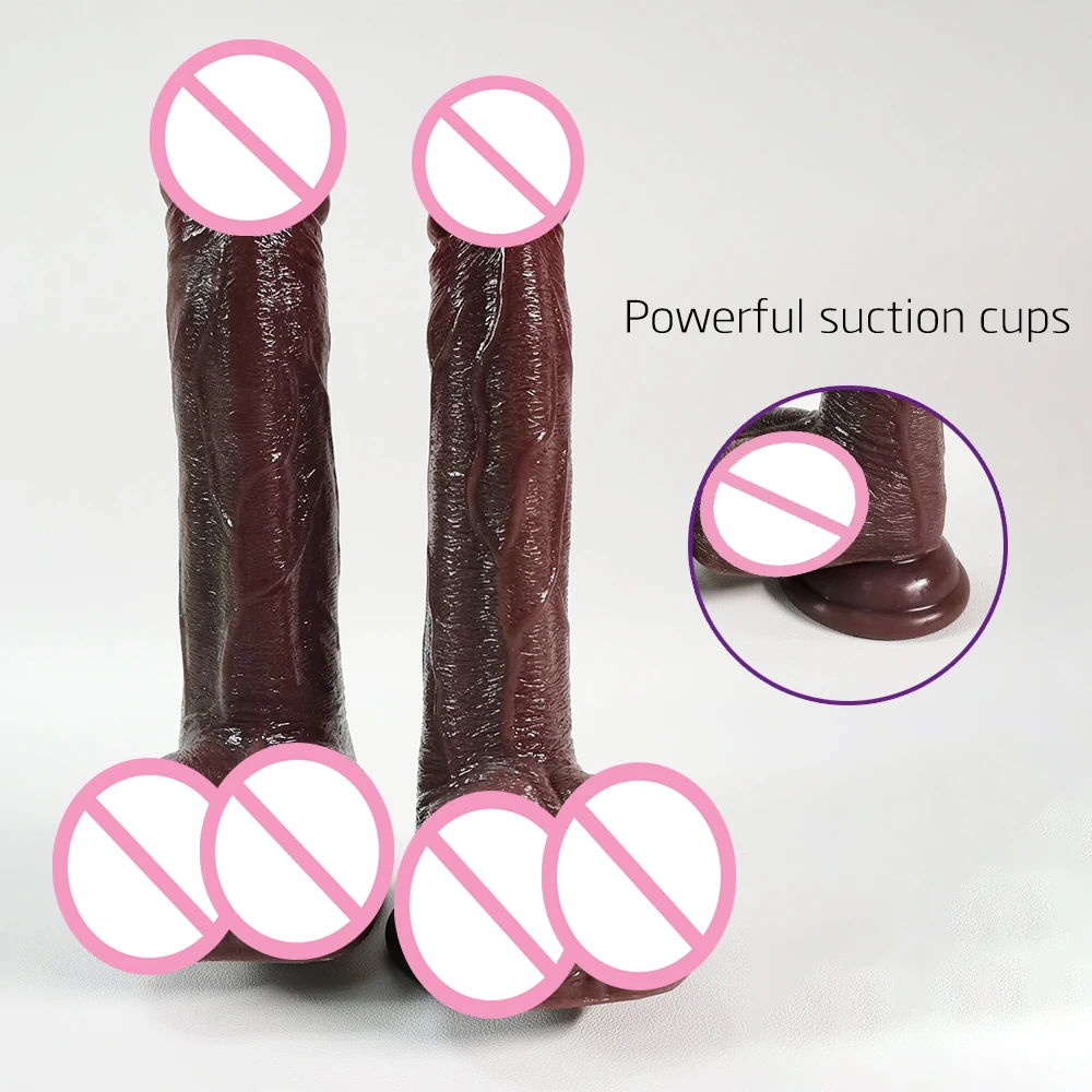 Realistic electric dildo vibrating telescopic masturbation stick, soft large penis sex toy for women\'s adult masturbation device