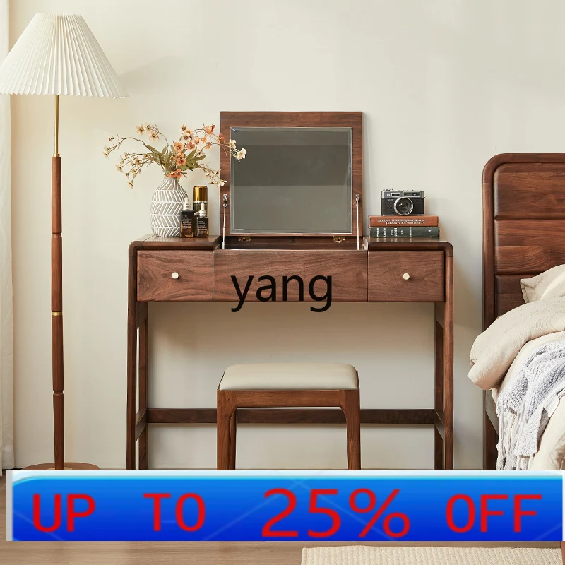 

Туалетный столик из цельного дерева LMM, скандинавский столик для макияжа для маленькой квартиры, многофункциональный винтажный стиль