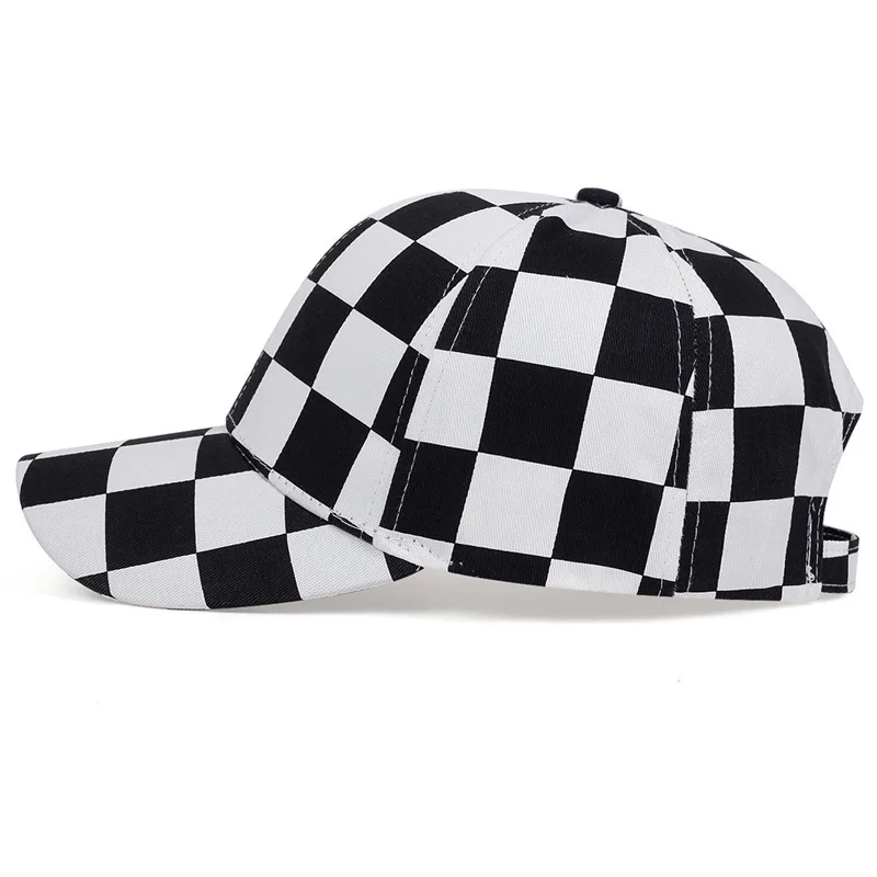 Baseball Cap New Cap Men\'s and Women\'s Checkerboard Hat Outdoor Travel Shade Fashion All Match Cap