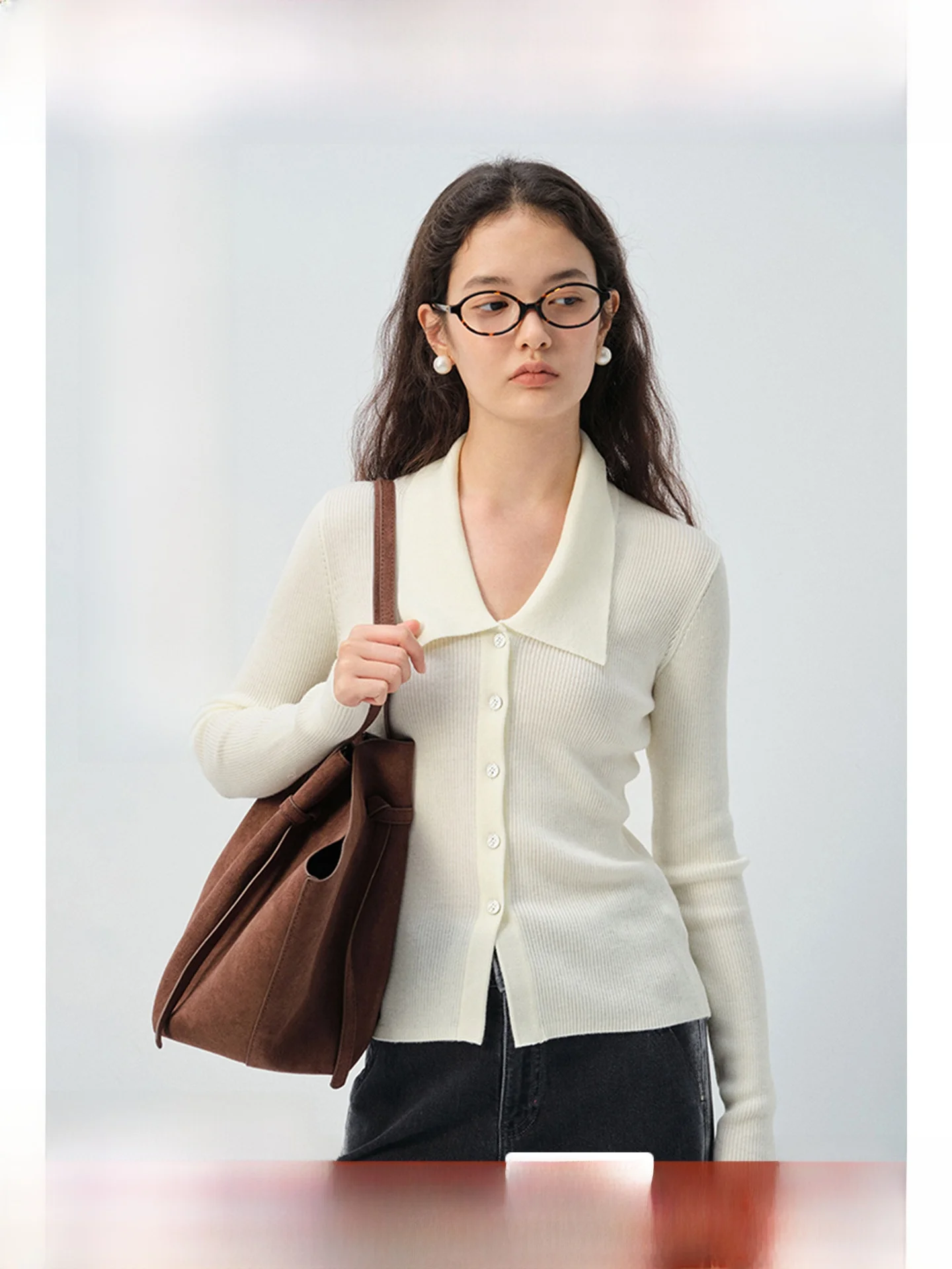 

Rui больших размеров, женский приталенный шерстяной трикотаж, новый длинный открытый кардиган с открытыми плечами, весенний топ для похудения, полный мм