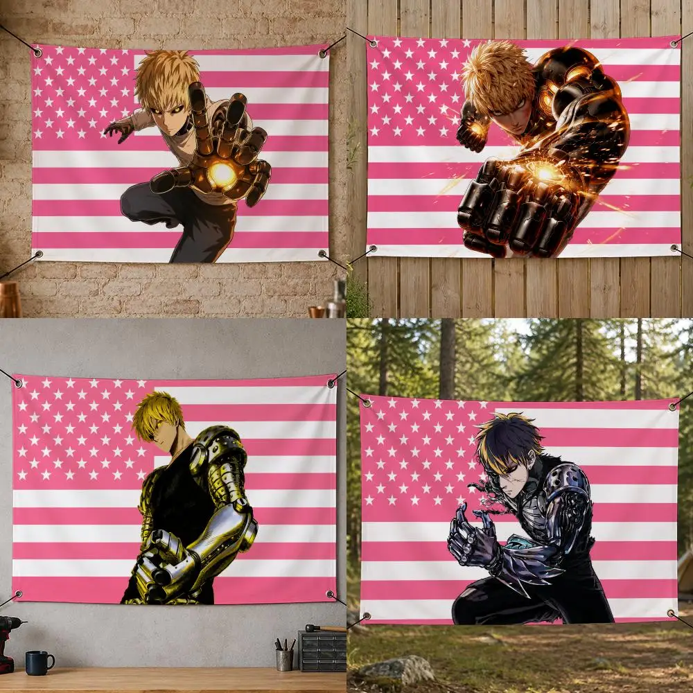 Anime Original Timeless Emotional Manga O-One-Punch Man Flags Flag Banner for Bedroom Dorm Party Home Living Room Game Room Gift