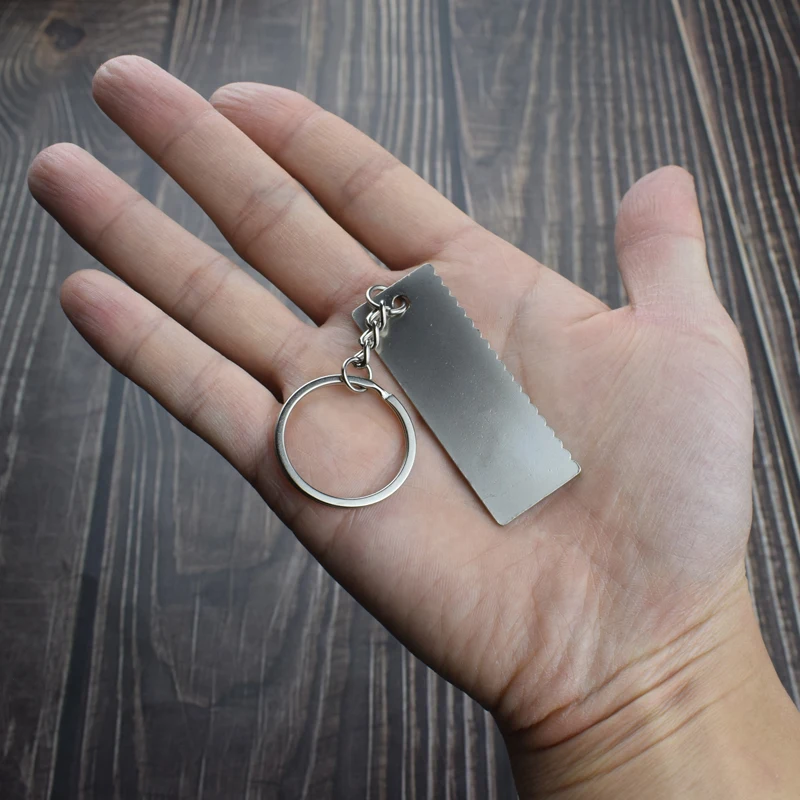 Portable Mini Metal Ruler 5cm Scale Key Pendant Keychain Straightedge Measuring Tools Stationery EDC Small Gadgets Office School