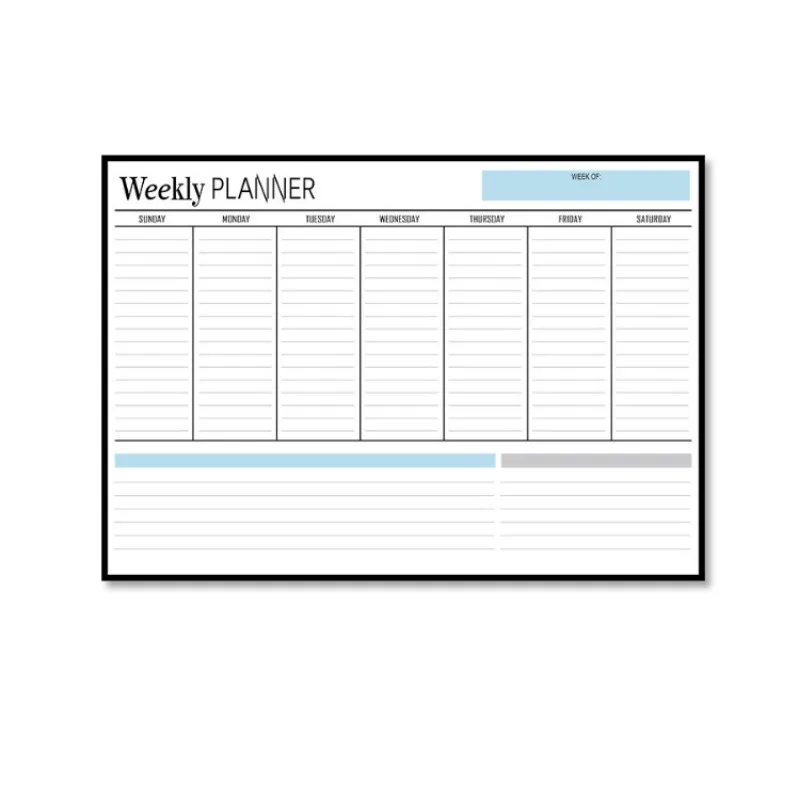 تخصيص المغناطيسي مخطط التقويم مغناطيس الثلاجة قابل للمسح مذكرة مجلس الكتابة ملاحظة لاصق السبورة