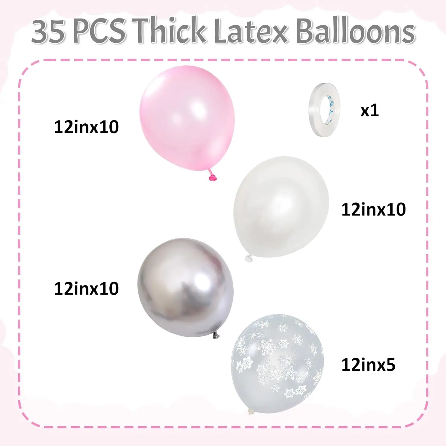 الوردي والفضي بالون 30.48 سنتيمتر الشتاء Onederland ندفة الثلج بالون اللؤلؤ الوردي الأبيض الفضة معدن اللاتكس بالون حفلة مناسبة لعيد الميلاد المجمدة العجائب فتاة عيد ميلاد الطفل دش الديكور #2