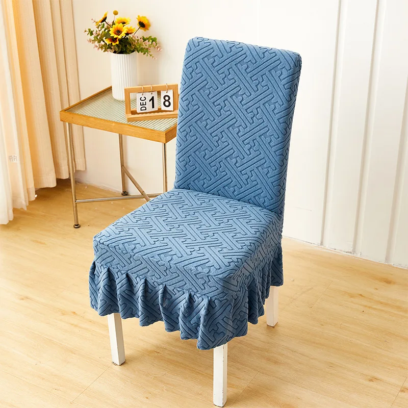 

Jacquard Chair Covers Spandex Stretch Seat Slipcover Removable for Wedding Dining Room Banquet Office Housse De Chaise