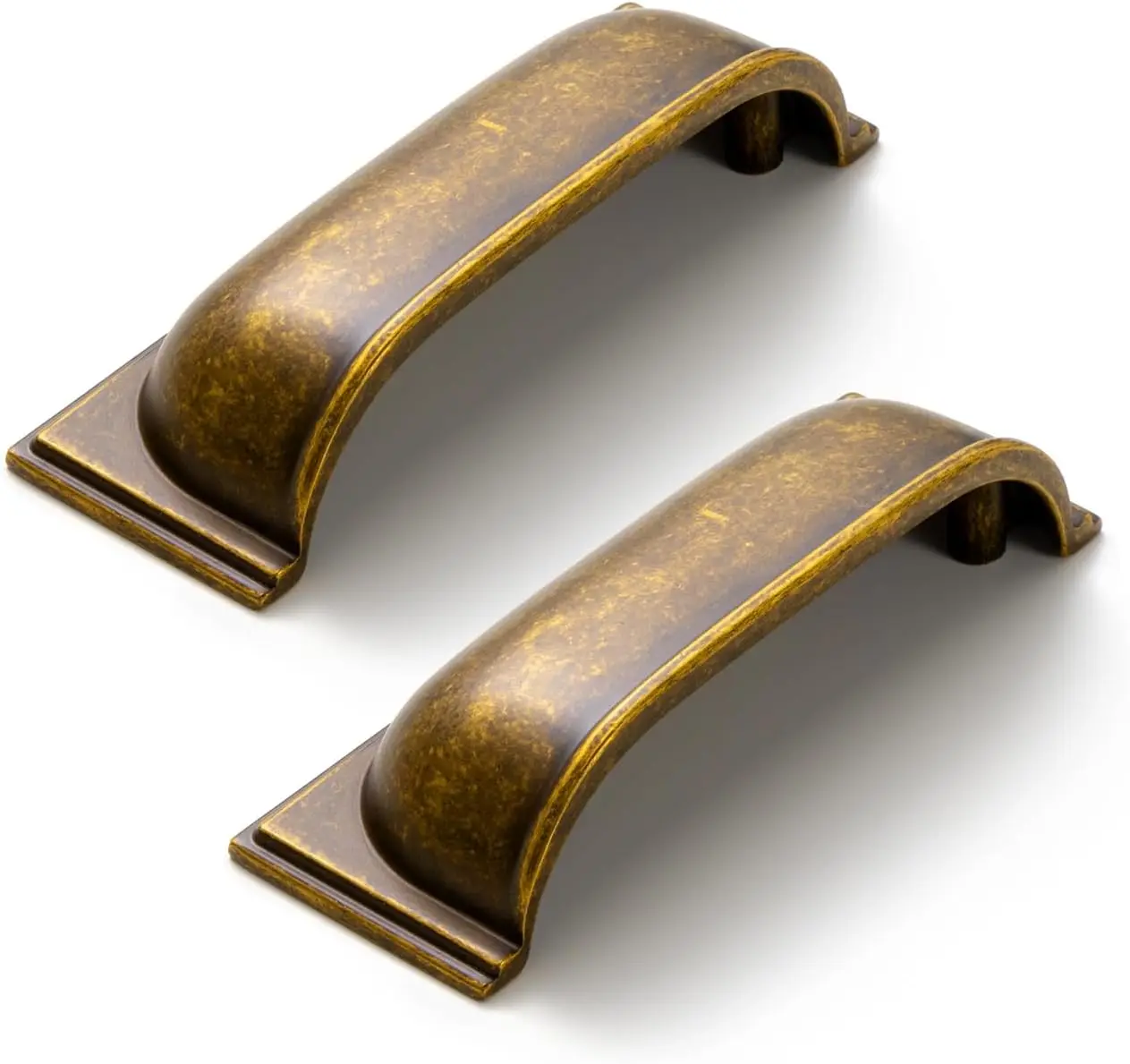 

6 Pack Antique Brass Cup Pulls Zinc Alloy Kitchen Hardware,3 Inch Hole Center Channing Bin Cup Drawer Pull Handles for Ca