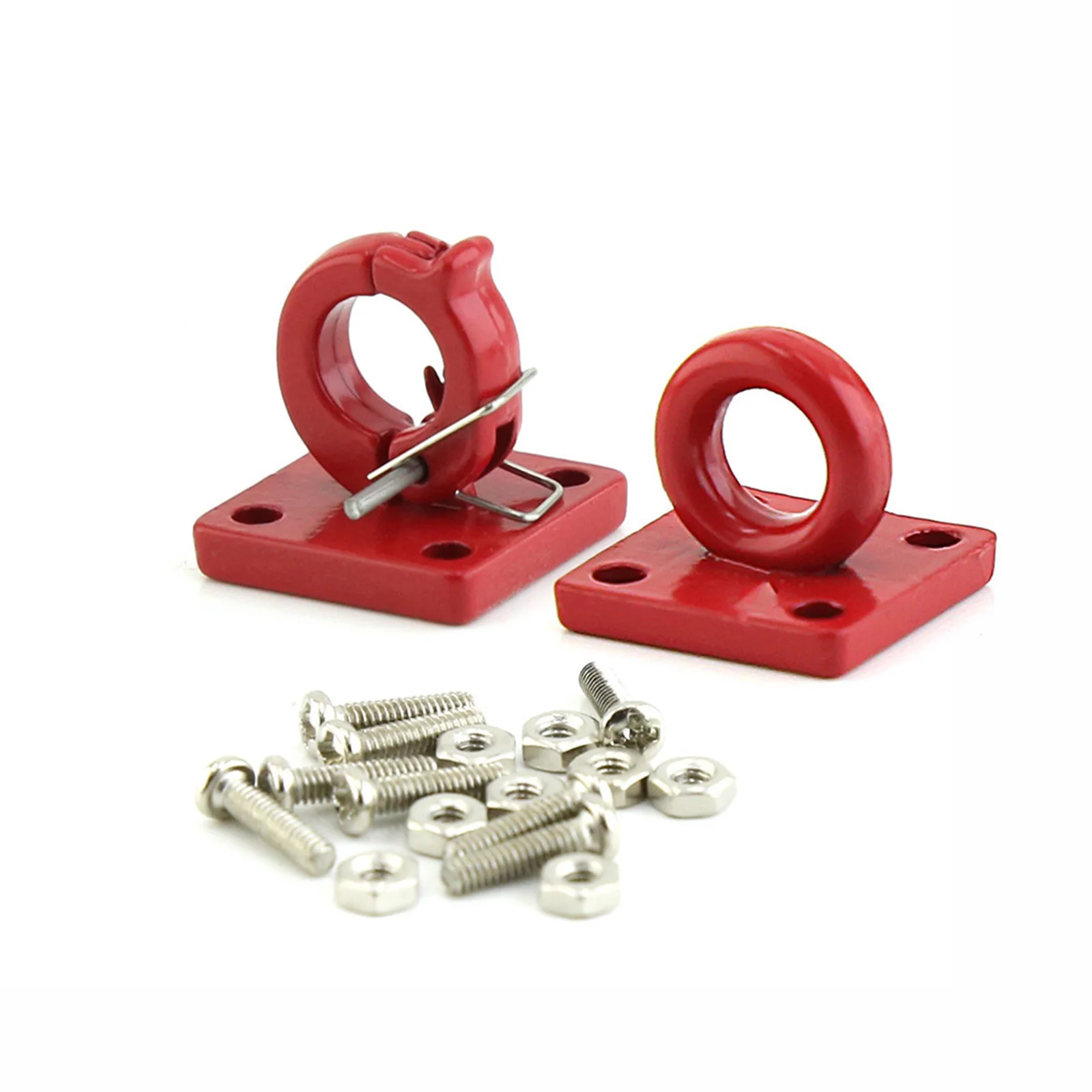 Metal Bumper D-ring Red Tow Hook 2Pcs for 1/10 RC Crawler Car TRX-4 Axial SCX10 90046 Upgrade Parts