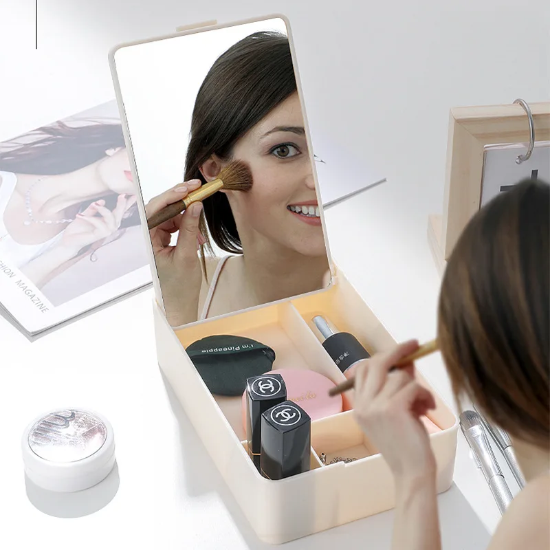 مرآة للسفر قابلة للطي، مرآة صغيرة خاصة لخلع الملابس، سكن الطالب، مستحضرات التجميل النسائية المحمولة لسطح المكتب المنزلي # 4186