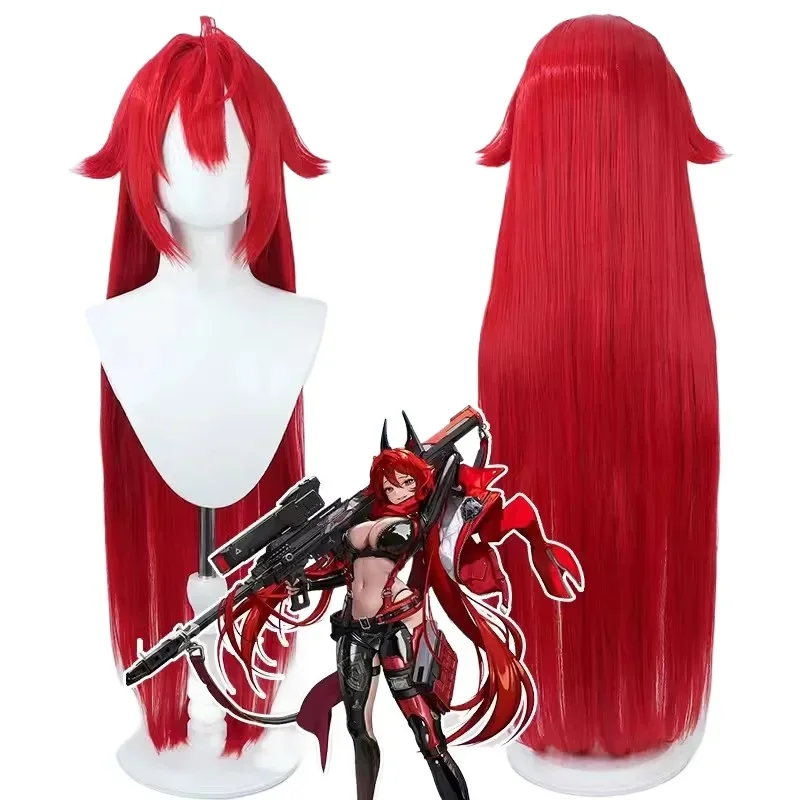 

CosplayNIKKE The Goddess of Victory Red Hood Cosplay Wig Red Long 100cm Heat Resistant Synthetic Hair for Halloween Role Play