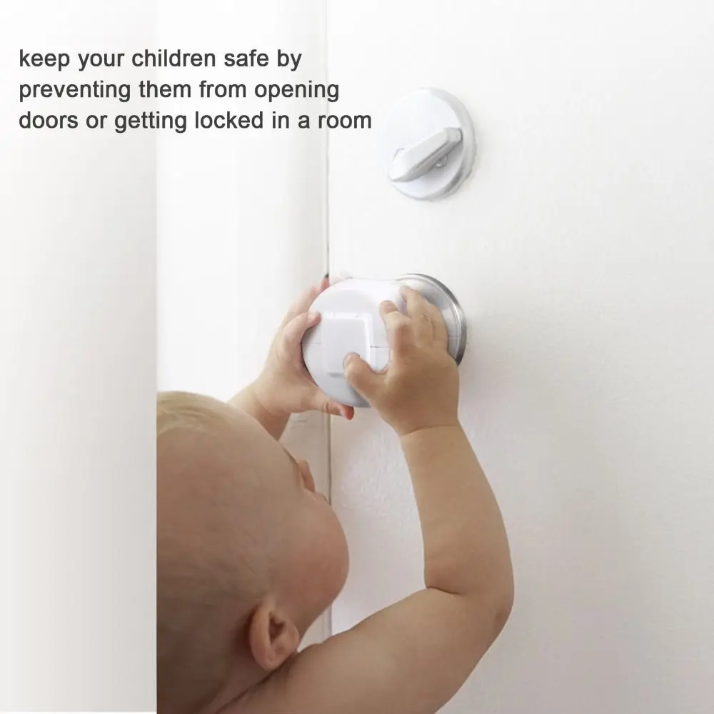 Practical PP Baby Safety Door Knob Cover Childproof White Door Knob Child Proof Cover Round Reusable Door Knob Locks