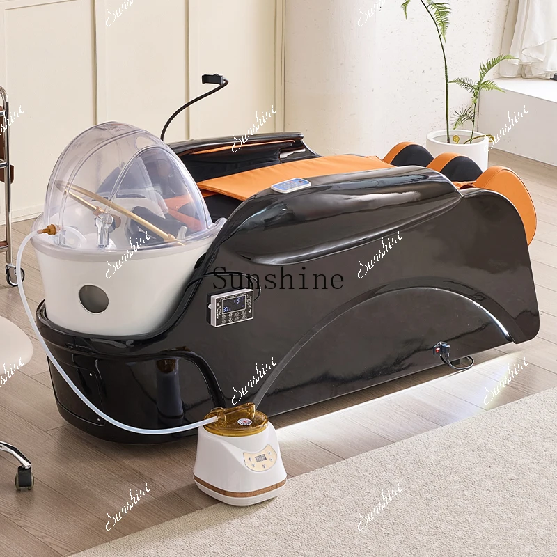 High-end barber shop electric massage shampoo bed water circulation fumigation beauty salon TF