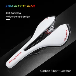 Bicycle saddle Carbon saddle  Mtb saddle road bike saddle  Red/White Seat for bicycle Carbon Fiber Leather Cushion Cycling Parts