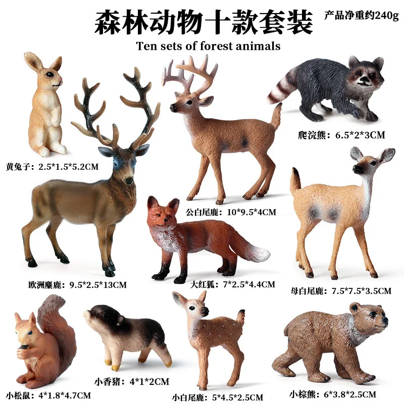 Jouet de simulation de modèle de cerf animal de la forêt sauvage pour enfants, cadeau de Noël