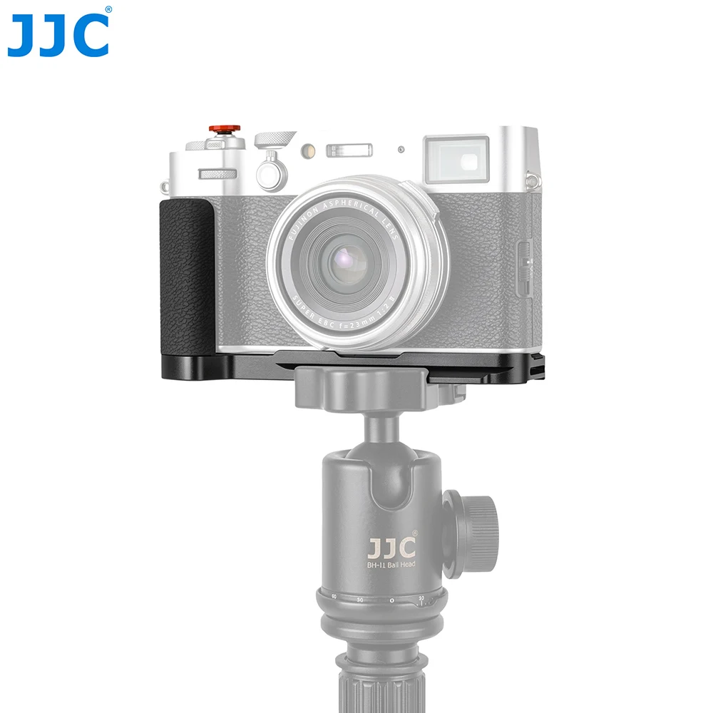 JJC X100VI Handgrip L-Shape Grip Silicone Side Handle with Shutter Button Hot Shoe Cover Built-in Quick Release Plate for Arca