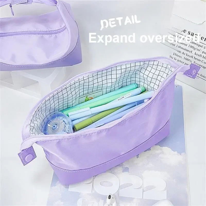 Colored Pen Bag Large Capacity Pencil Case Cute Storage Pen Pouch School Pencil Case For Students Stationery