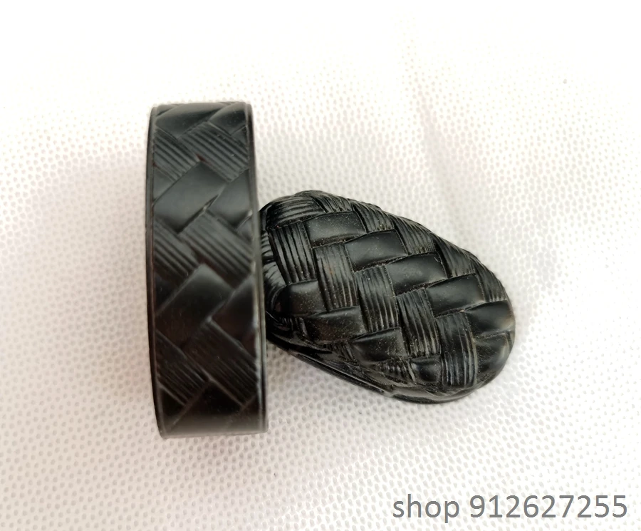 Alloy black weaving  fuchi  Menuki for Japanese sword katana wakizashi tanto