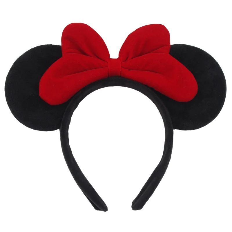 Hot Sales Disney Mickey Ears Headband For Girls Women 5''Polka Big Bow Hairband Festival Party Travel DIY Hair Accessories